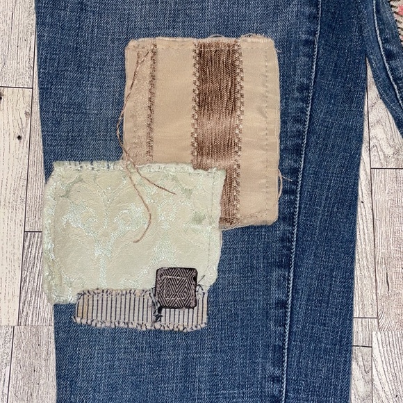 ❗️SOLD❗️Pilcro And The Letterpress Hyphen Boyfriend Patchwork Jeans Size 27 - Picture 14 of 15